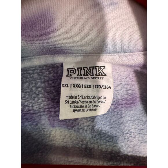 Victoria's Secret pink purple tie dye 1/4 quarter zip pullover sweatshirt xxl - Picture 4 of 4
